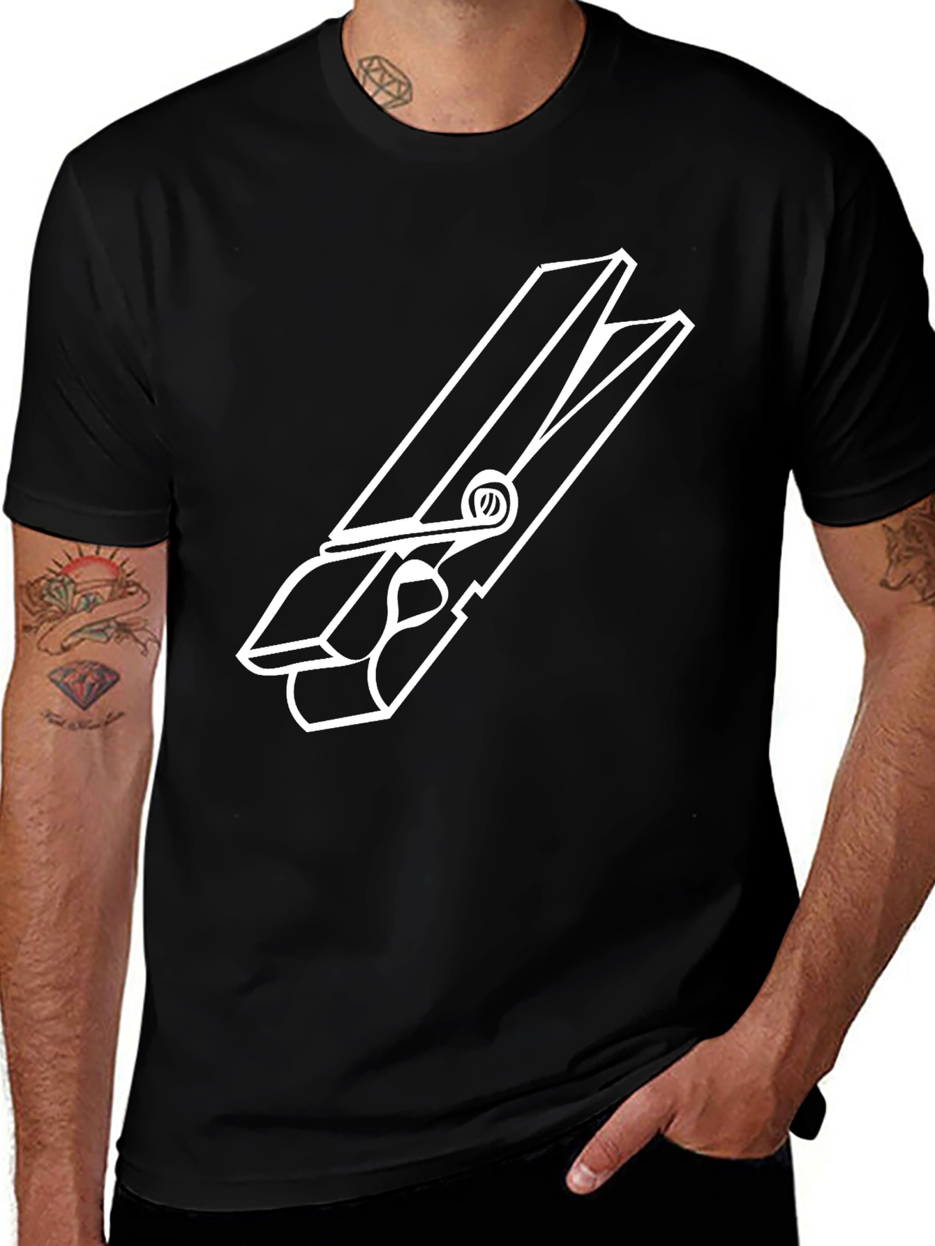 Clothespin Graphic Tee - Quirky Casual Style