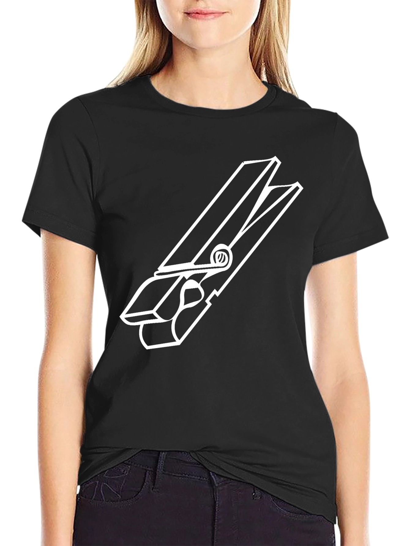 Clothespin Graphic Tee - Quirky Casual Style