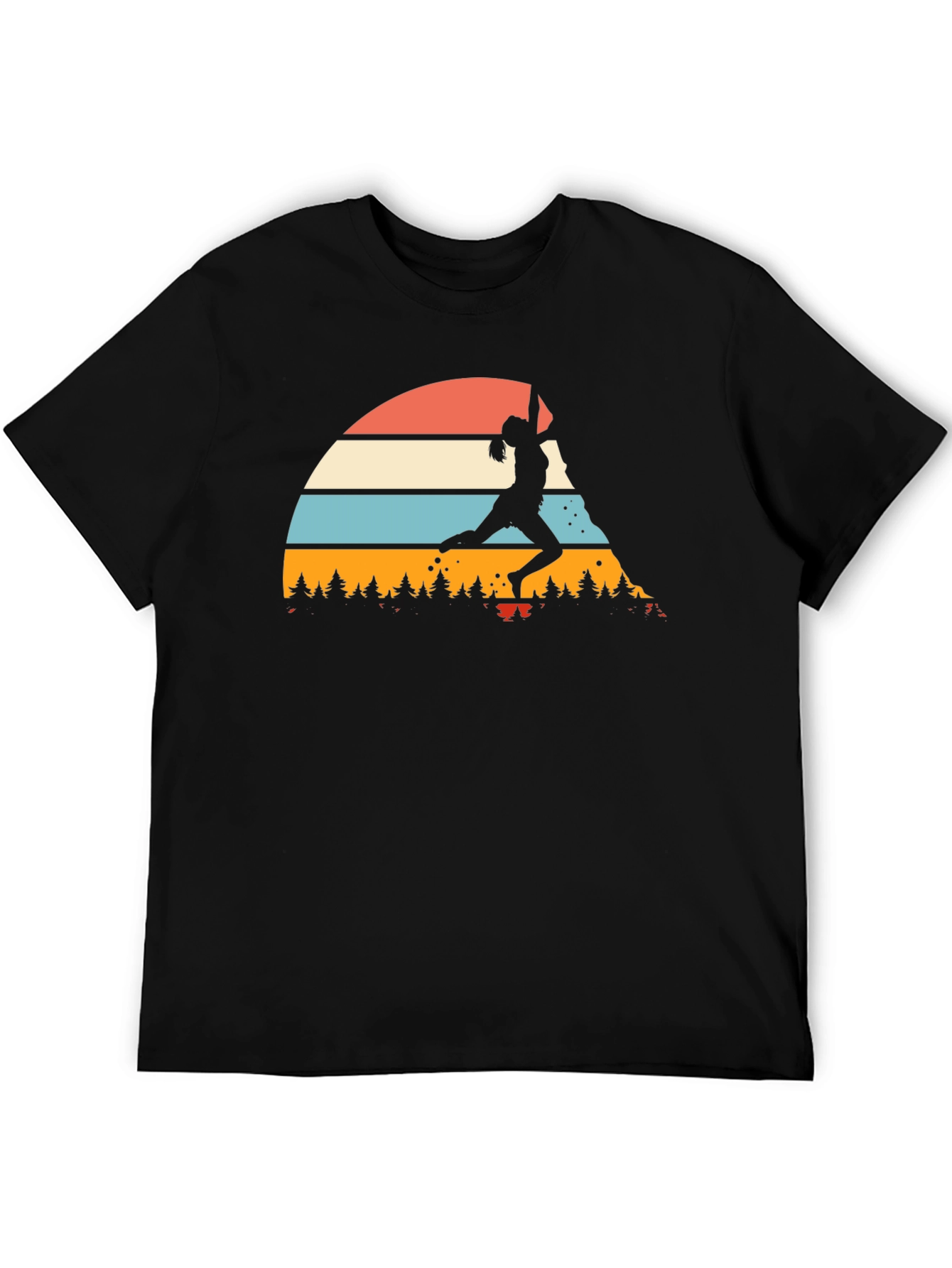 Climbing Retro Sunset Graphic Tee - Black