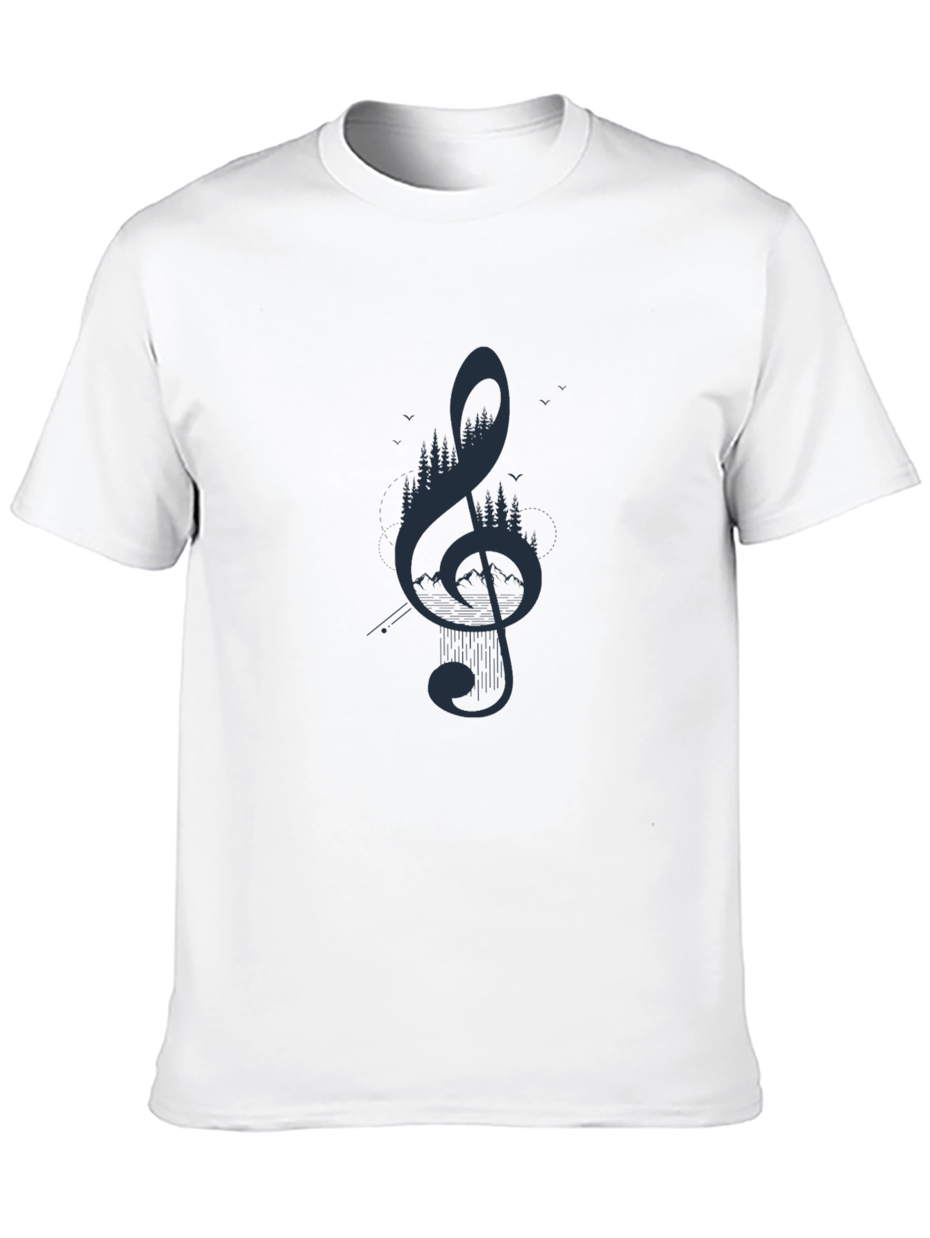 Nature Treble Clef Graphic Tee - Mens Black T-Shirt