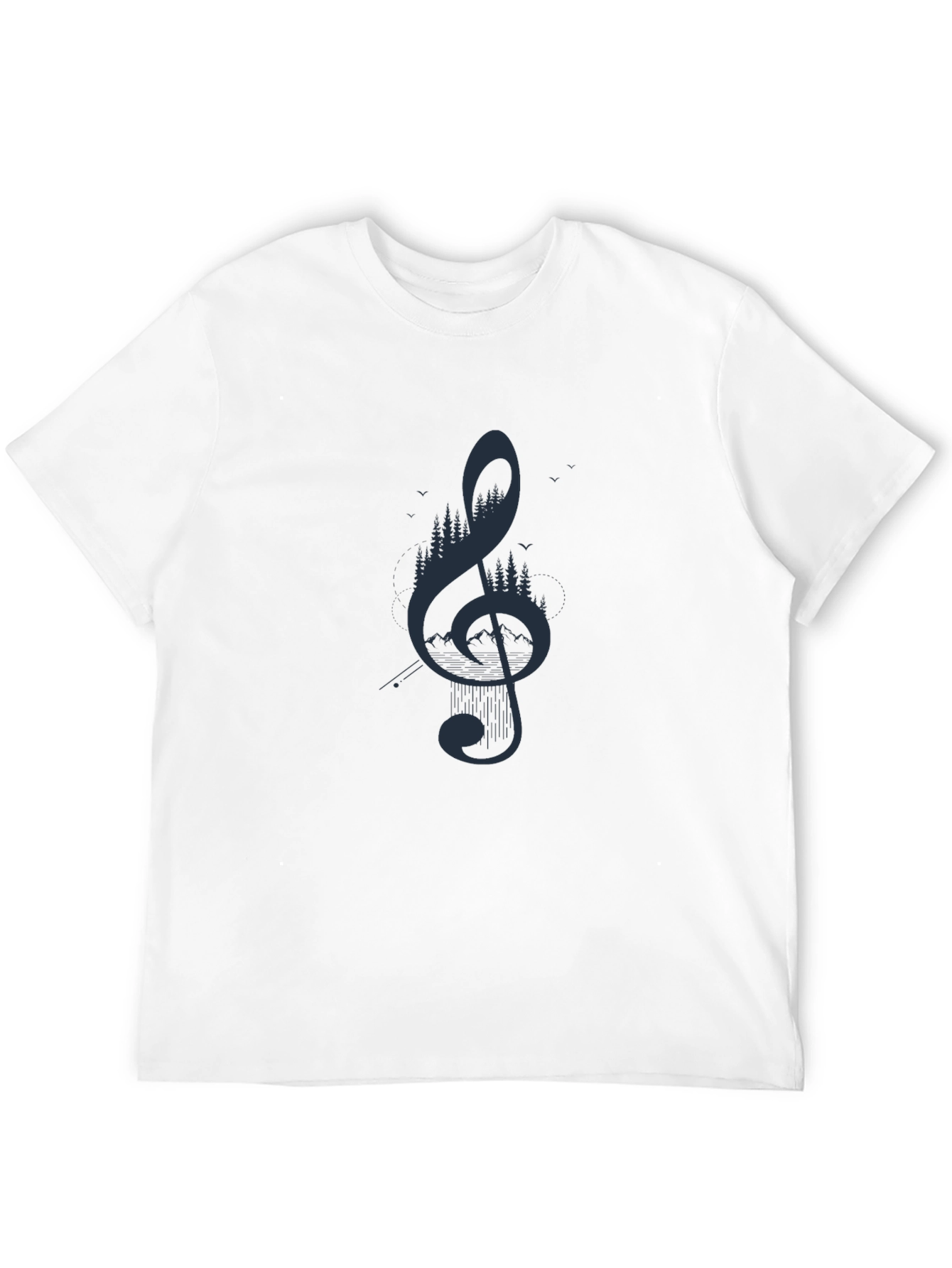 Nature Treble Clef Graphic Tee - Mens Black T-Shirt