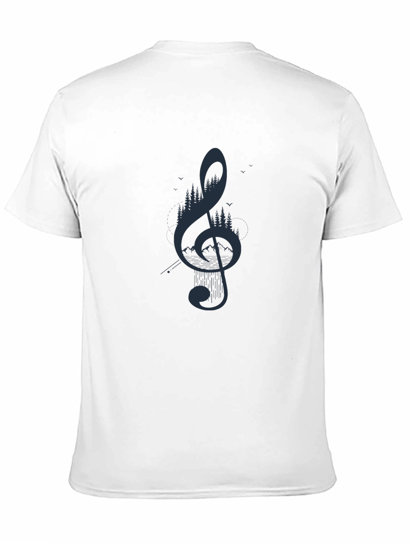 Nature Treble Clef Graphic Tee - Mens Black T-Shirt