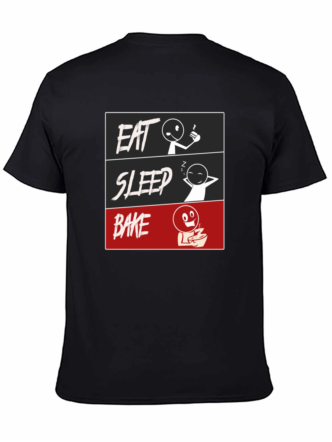 Eat Sleep Bake Graphic Tee - Funny Baking T-Shirt