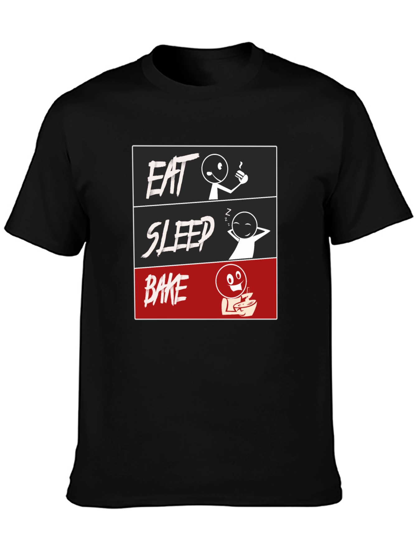 Eat Sleep Bake Graphic Tee - Funny Baking T-Shirt