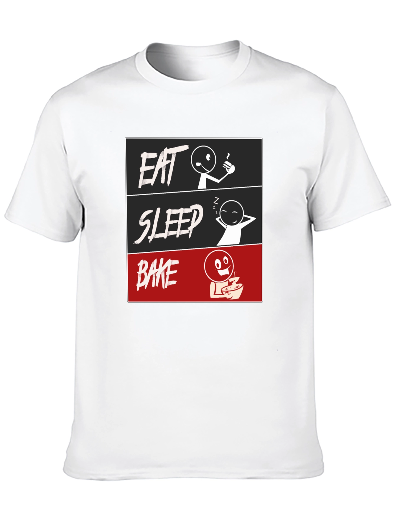 Eat Sleep Bake Graphic Tee - Funny Baking T-Shirt