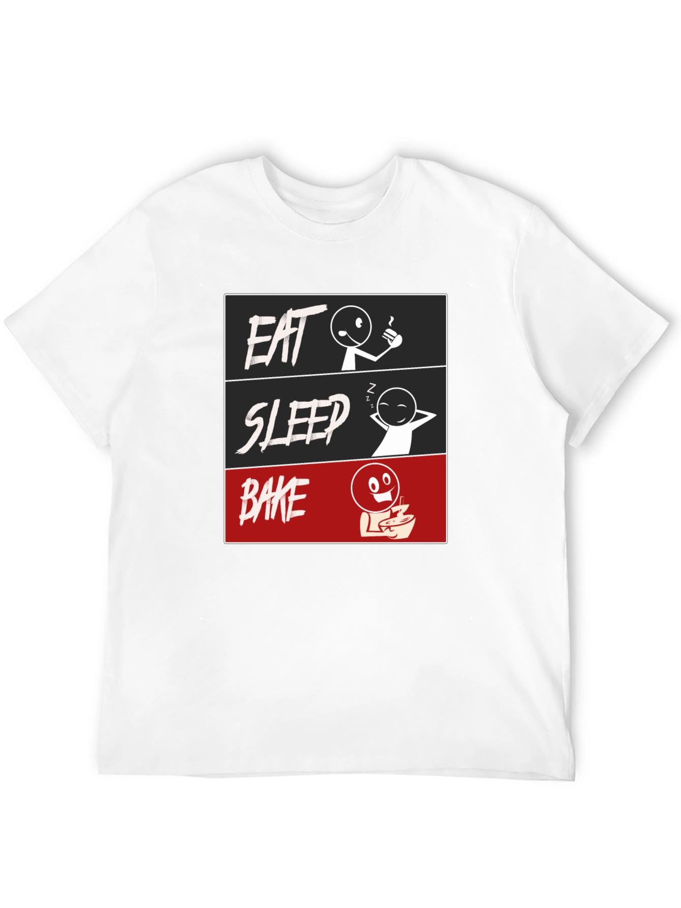 Eat Sleep Bake Graphic Tee - Funny Baking T-Shirt