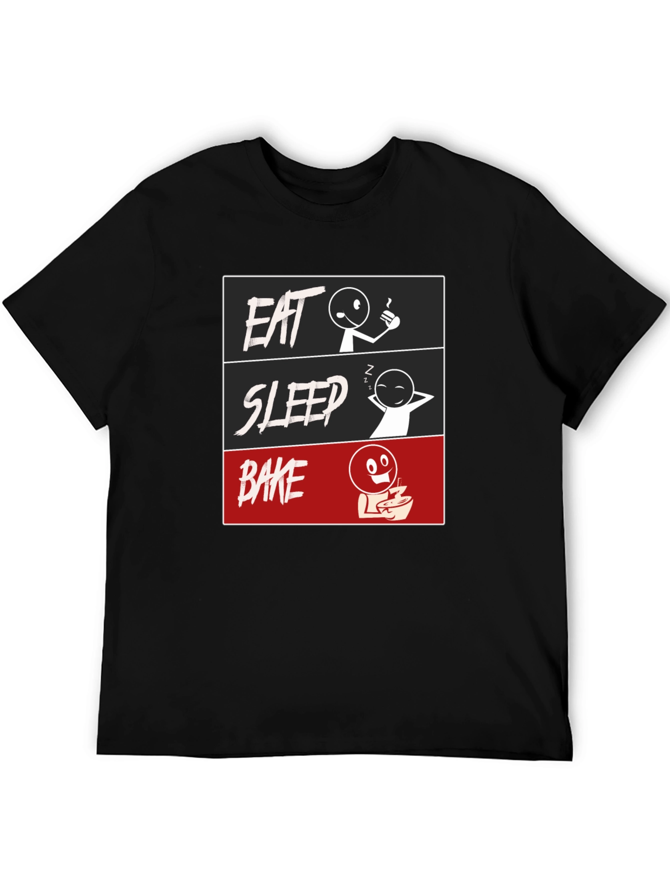 Eat Sleep Bake Graphic Tee - Funny Baking T-Shirt