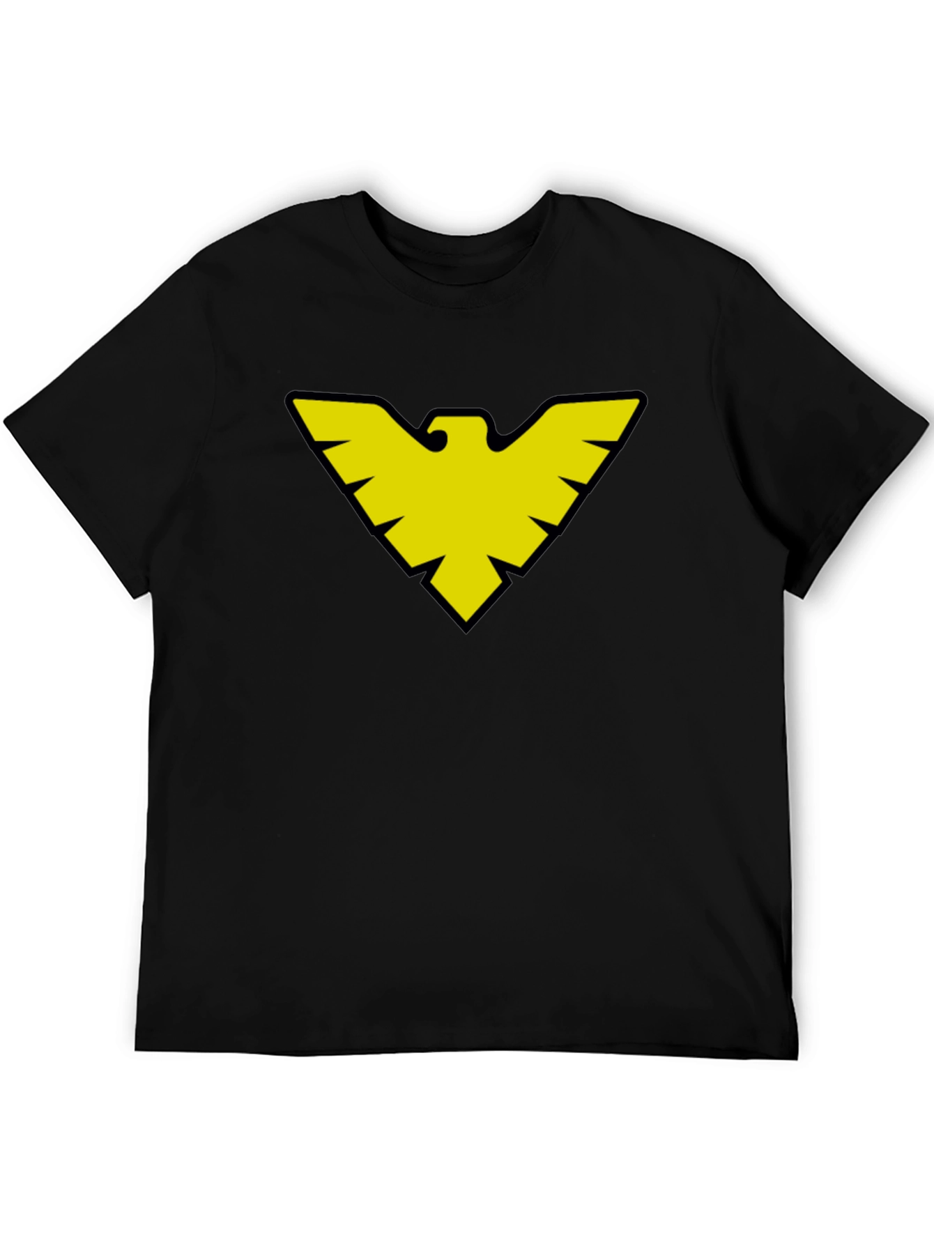 Black T-Shirt with Yellow Bird Symbol