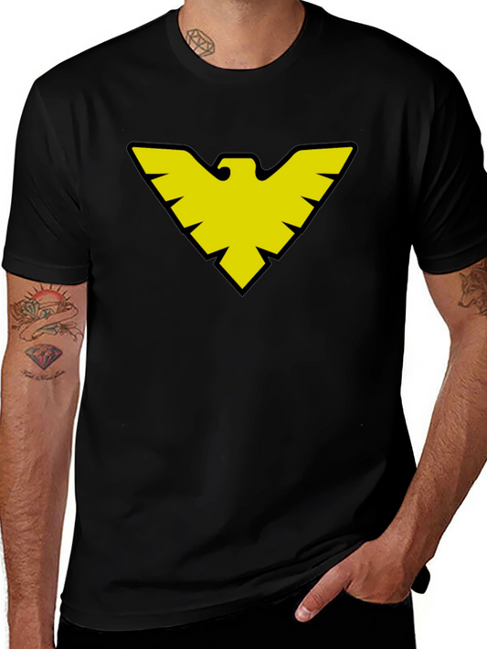 Black T-Shirt with Yellow Bird Symbol