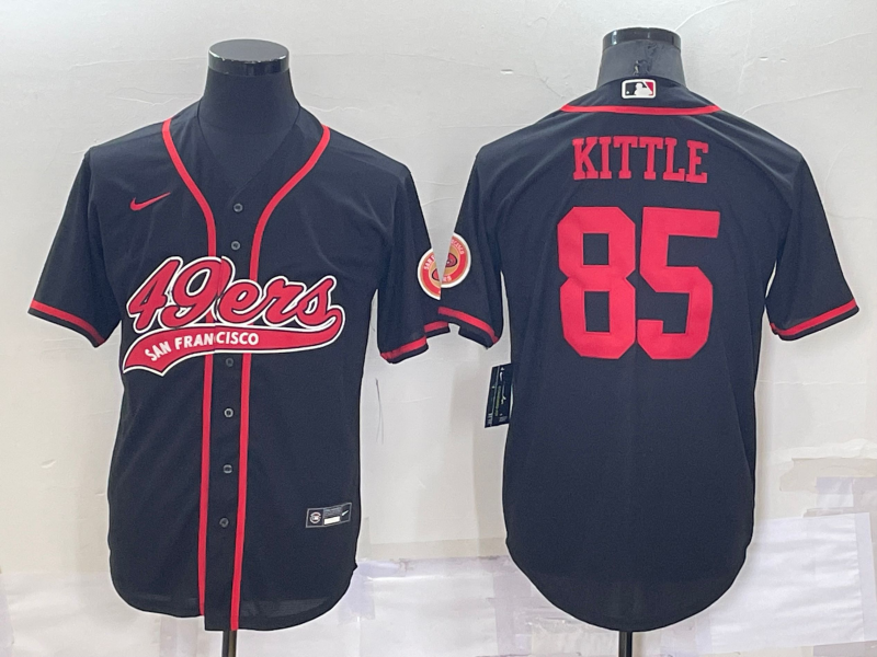 Men's San Francisco 49ers George Kittle #85 Black Game Jerseys Joint Edition