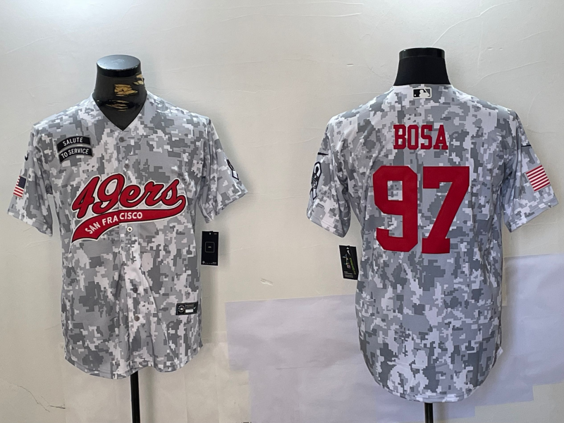 Men's San Francisco 49ers Nick Bosa #97 Arctic Camo Salute to Service Limited Jerseys