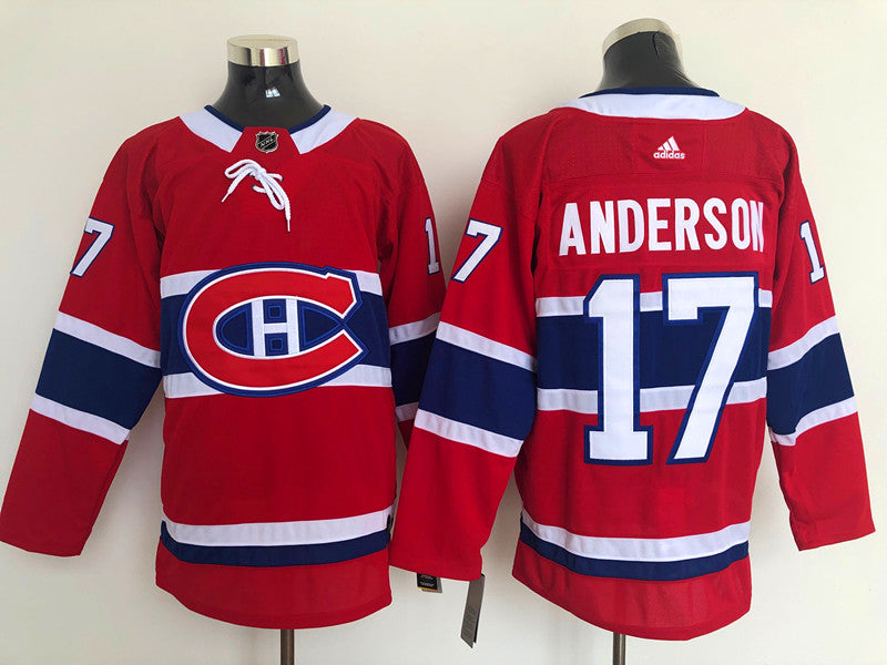 Men's Montreal Canadiens Josh Anderson #17 Red Player Game Jerseys