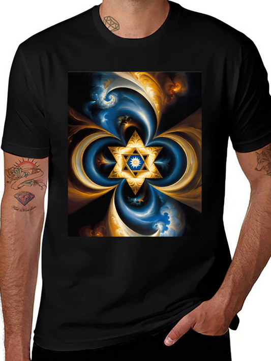 Abstract Star of David T-Shirt - Black