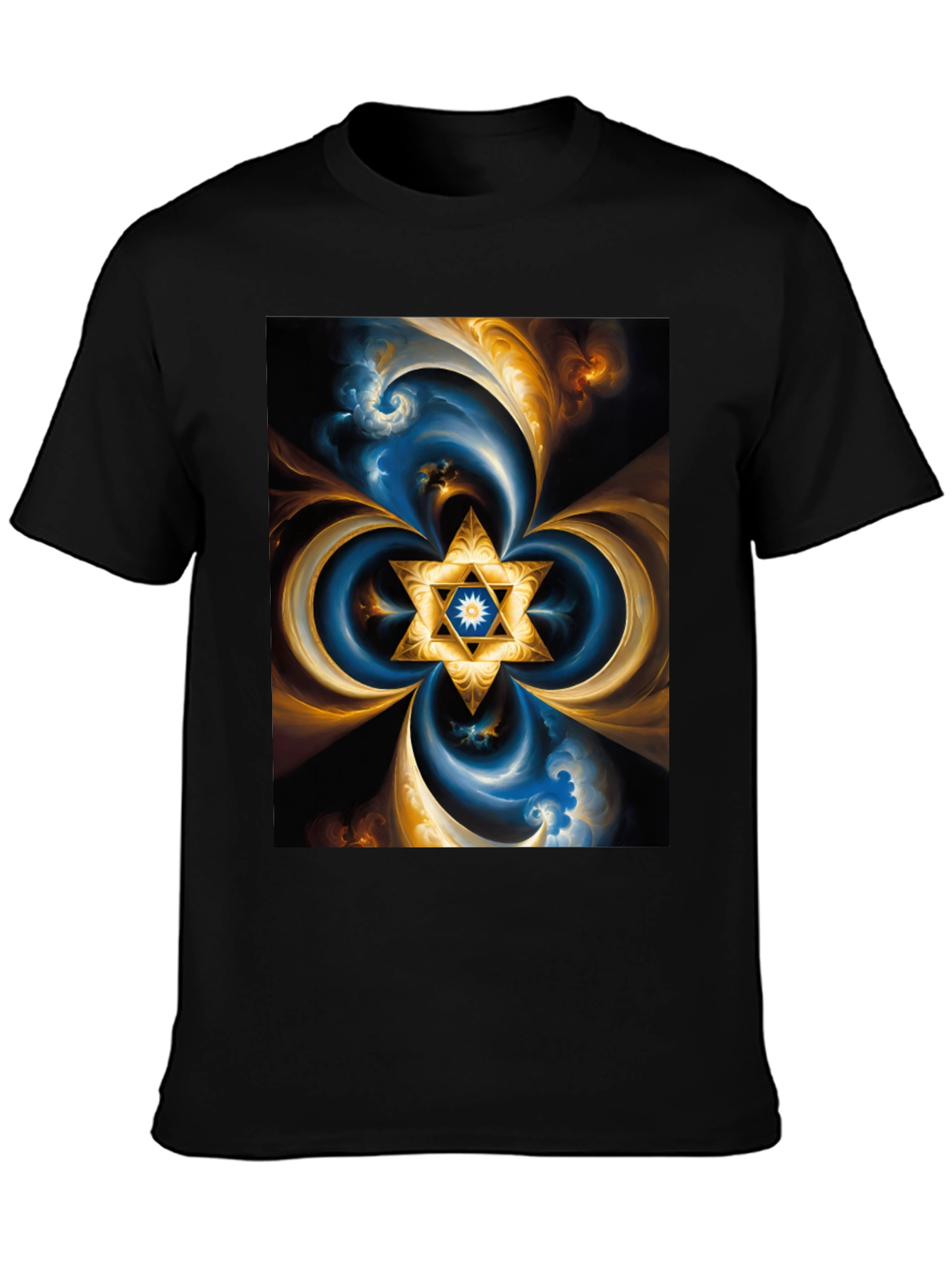 Abstract Star of David T-Shirt - Black