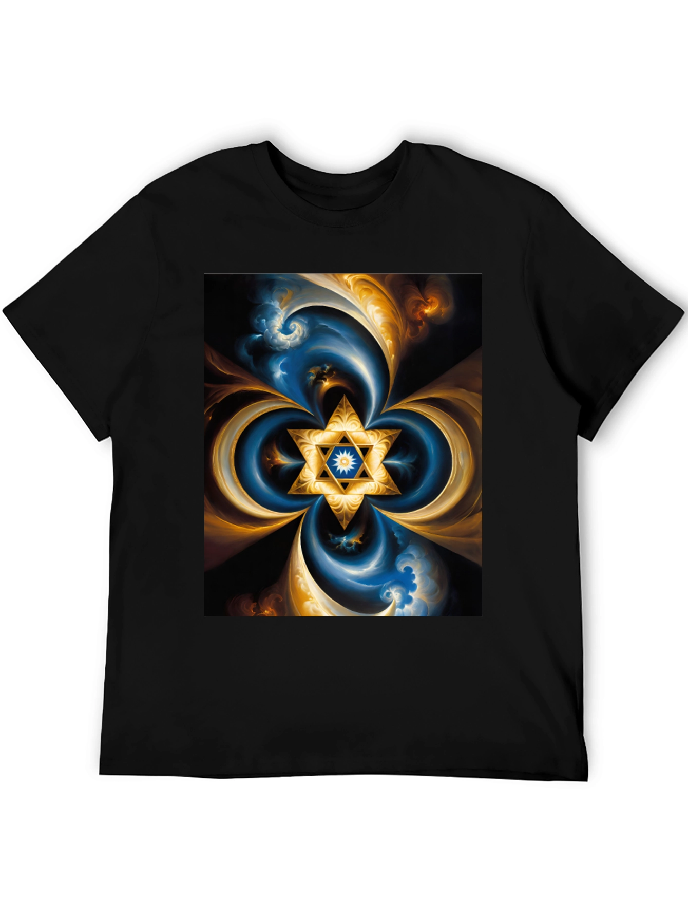 Abstract Star of David T-Shirt - Black