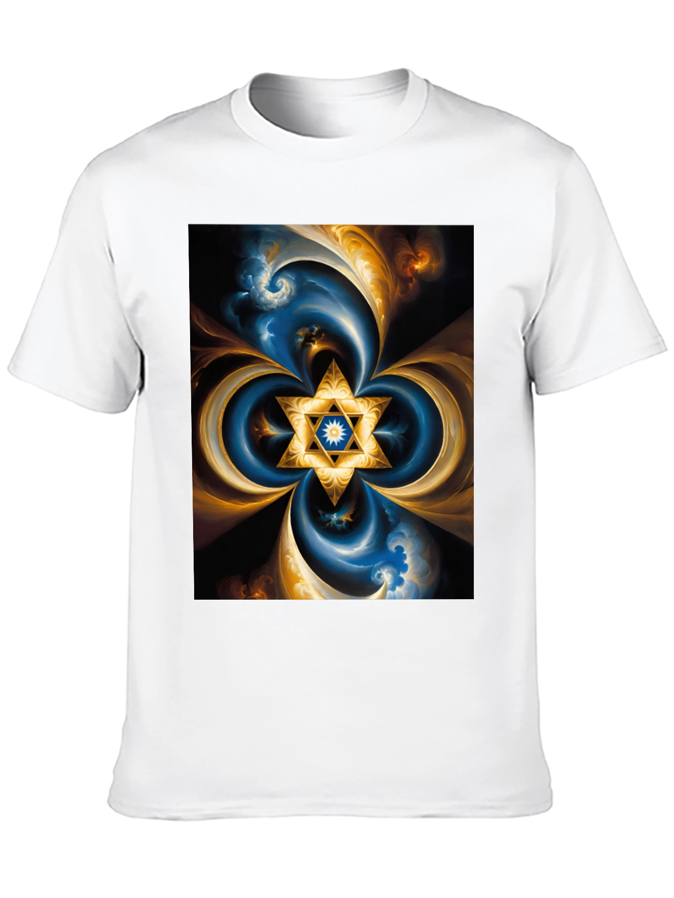 Abstract Star of David T-Shirt - Black