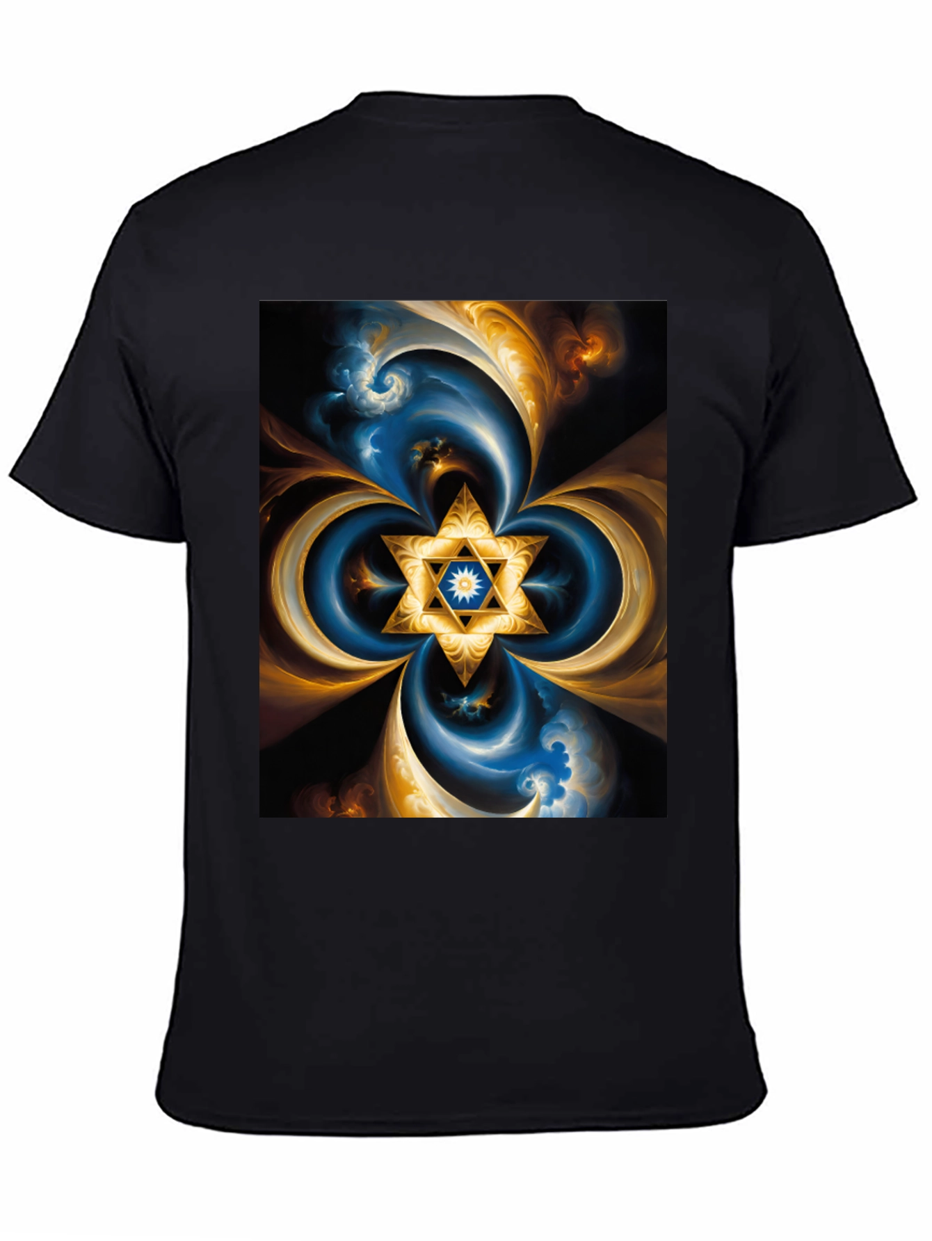 Abstract Star of David T-Shirt - Black