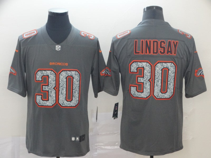 Men's Denver Broncos Phillip Lindsay #30 Gray Game Jerseys