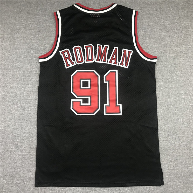 Men's Chicago Bulls Dennis Rodman 1997-98 Black Hardwood Classics Swingman Jerseys