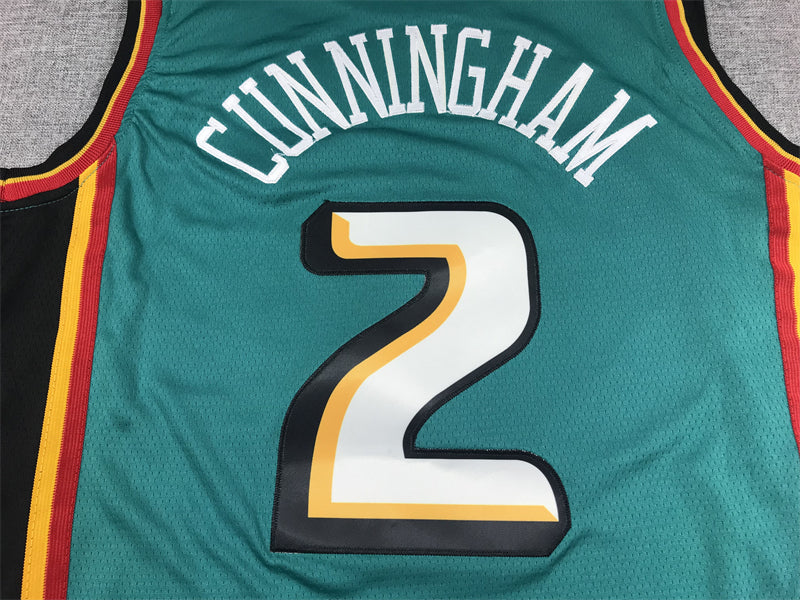 Men's Detroit Pistons Cade Cunningham #2 Teal 2022/23 Swingman Jerseys - Classic Edition