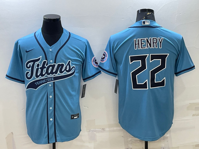Men's Tennessee Titans Derrick Henry #22 Light Blue Game Jerseys