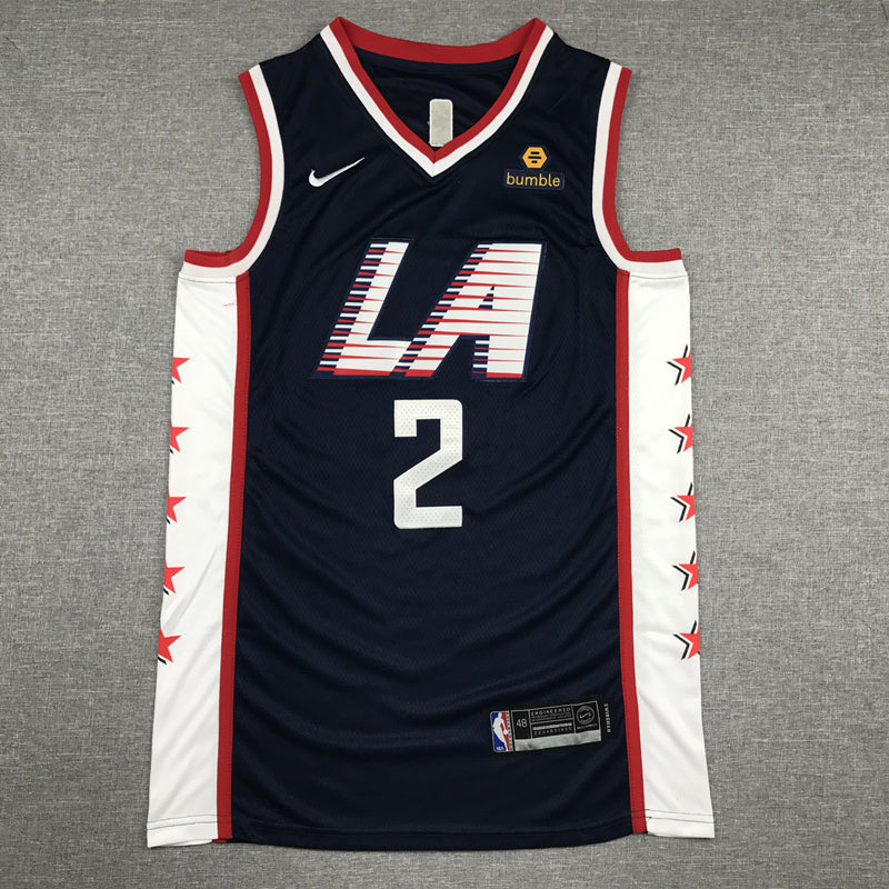 Men's LA Clippers #2 Kawhi Leonard  Swingman Jerseys Retro