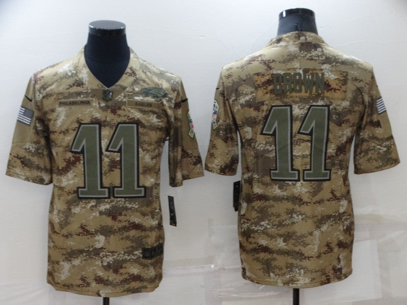 Men's Philadelphia Eagles A.J. Brown #11 Camouflage Game Jerseys