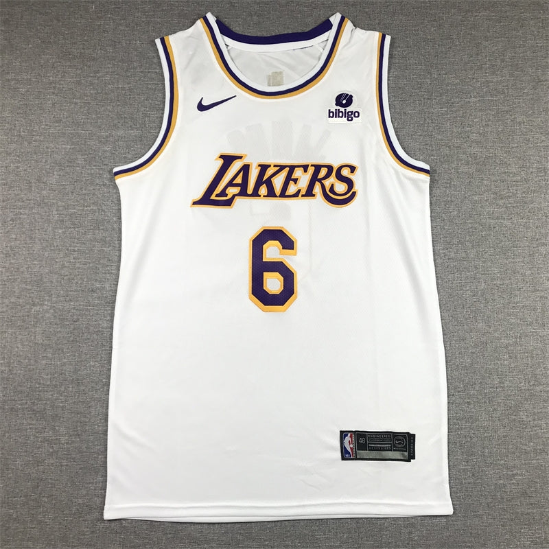 Men's Los Angeles Lakers LeBron James #6 White 2022/23 Swingman Jerseys - Association Edition
