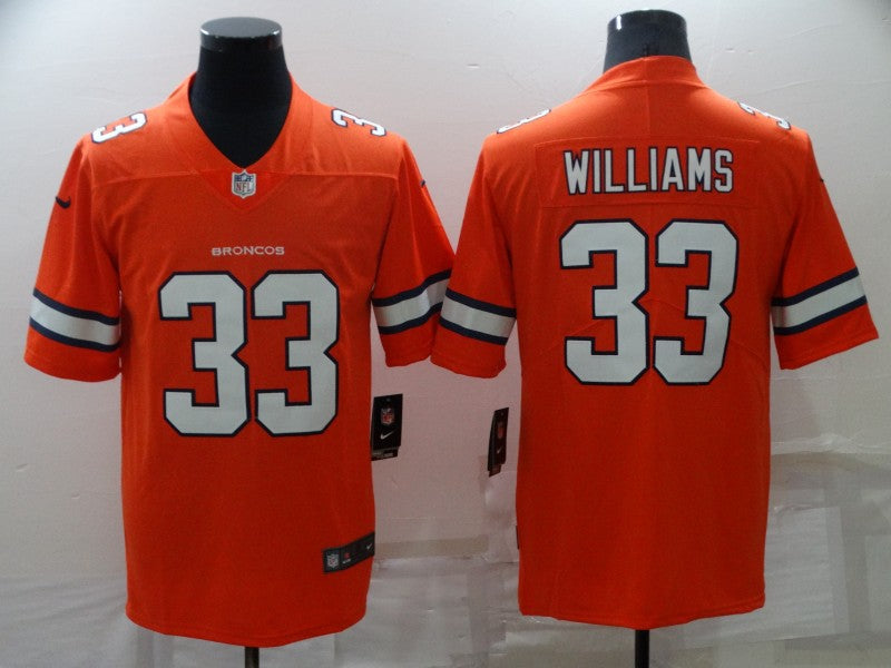Men's Denver Broncos Javonte Williams #33 Orange Game Player Jerseys