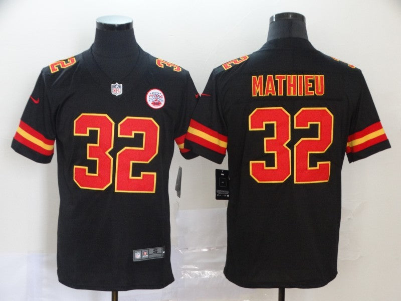 Men's Kansas City Chiefs Tyrann Mathieu #32 Black Game Jerseys