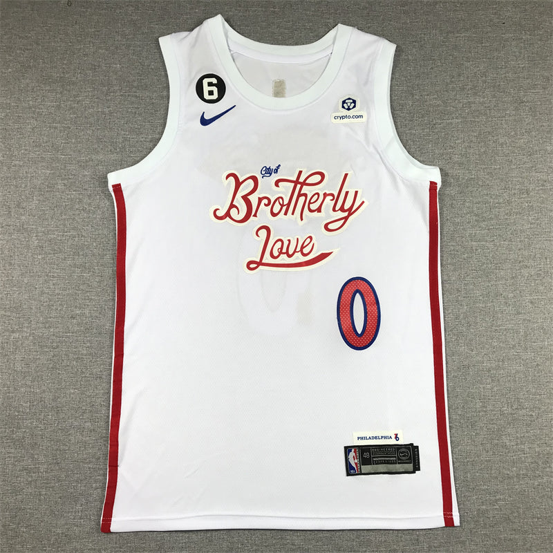 Men's Philadelphia 76ers Tyrese Maxey #0 White 2022/23 Swingman Jerseys - City Edition