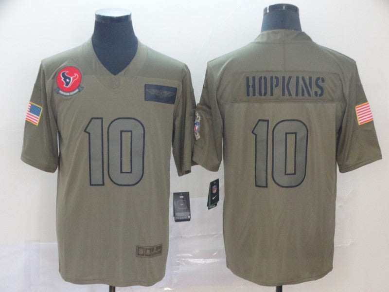 Men's Houston Texans DeAndre Hopkins #10 Brown Game Jerseys
