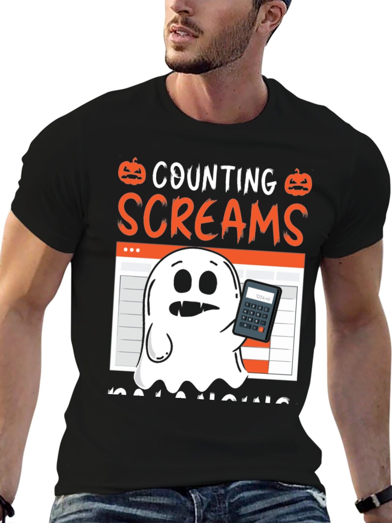 Counting Screams Accountant Halloween T-Shirt