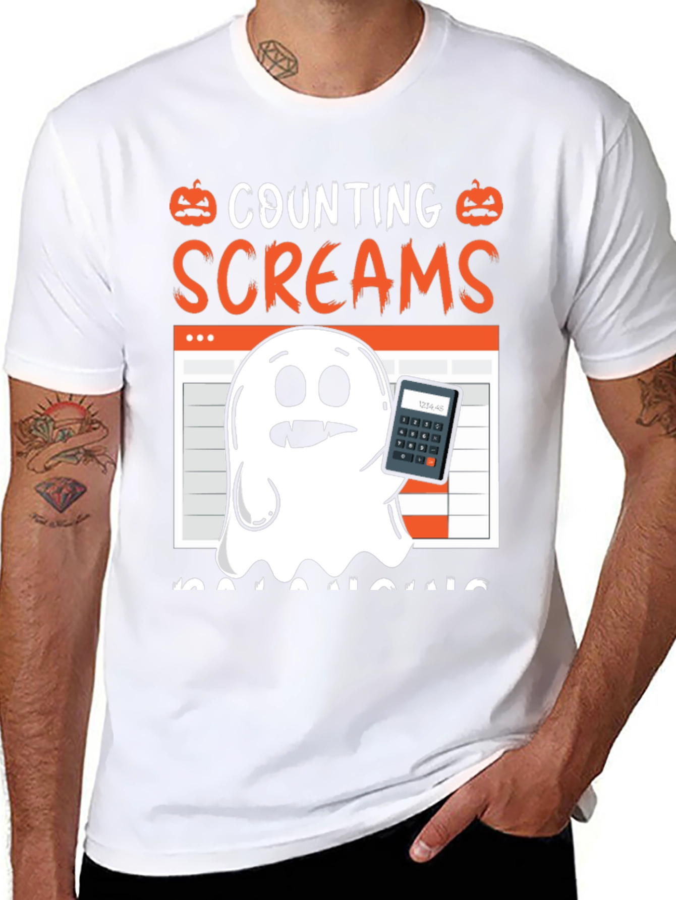 Counting Screams Accountant Halloween T-Shirt