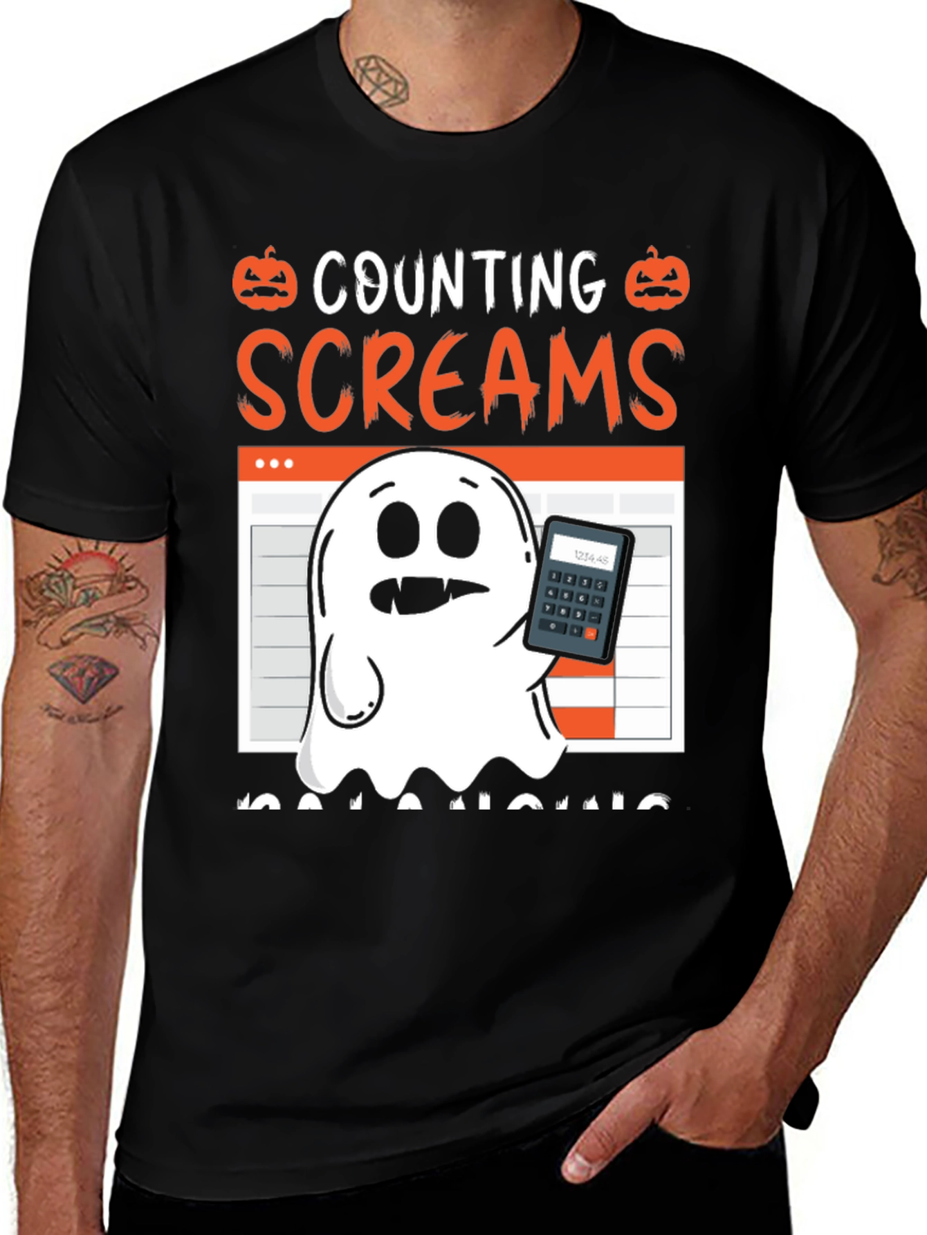 Counting Screams Accountant Halloween T-Shirt