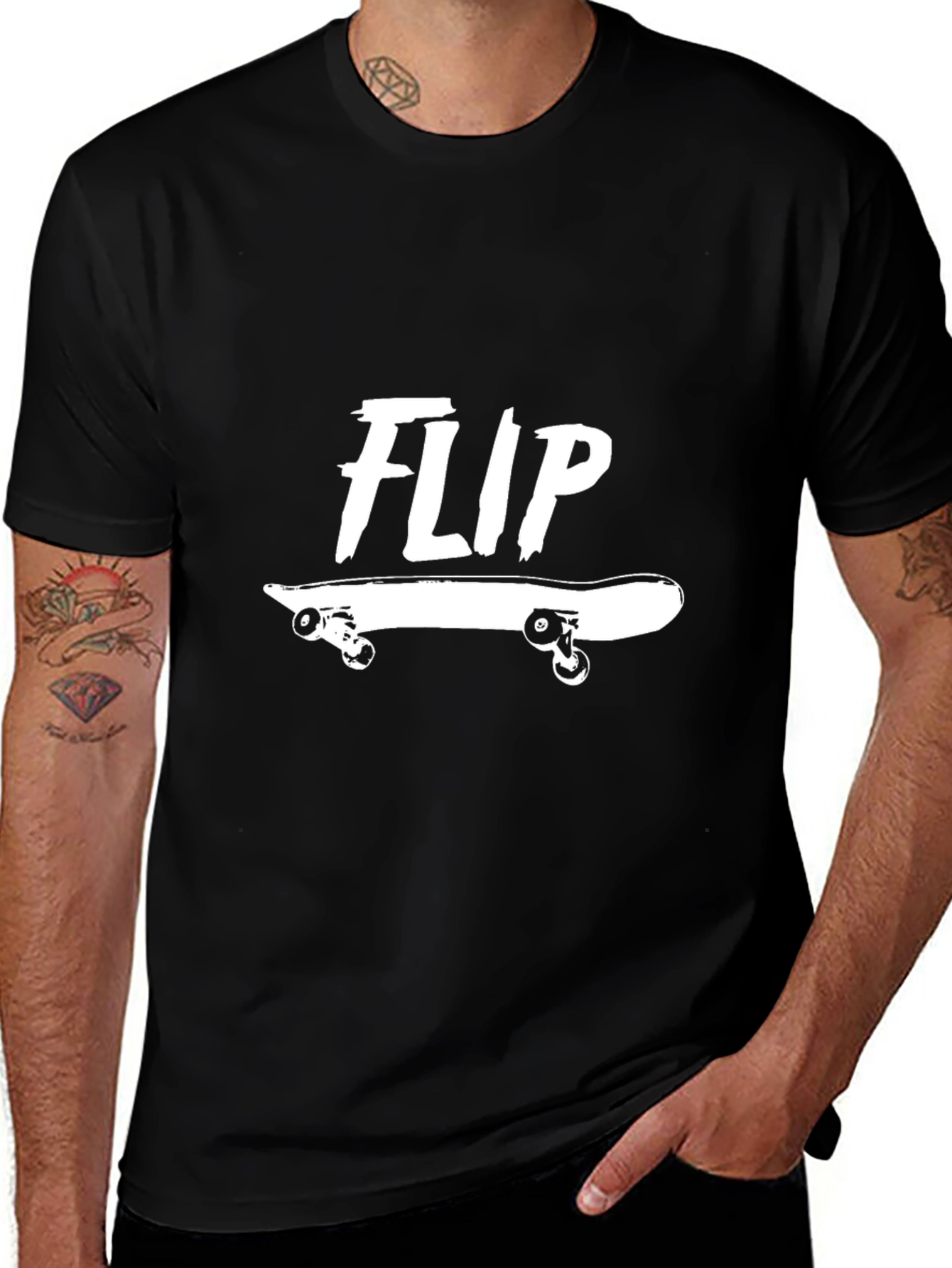 Flip Skateboard Graphic Tee - Black