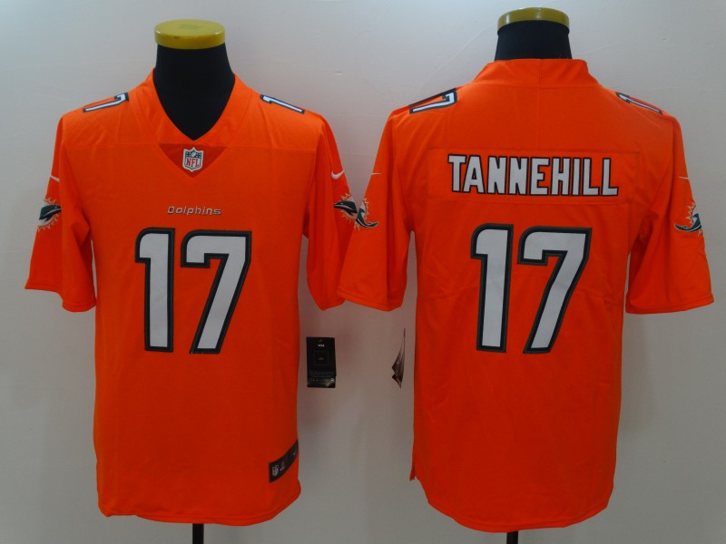 Men's Miami Dolphins Ryan Tannehill #17 Orange Game Jerseys