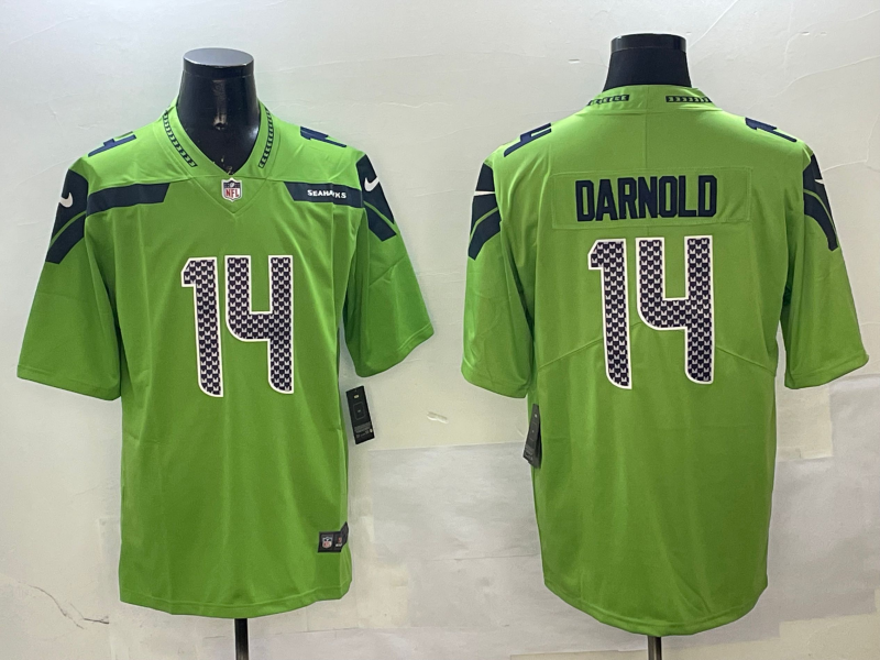 Men's Seattle Seahawks Sam Darnold #14 Green Game Player Jerseys
