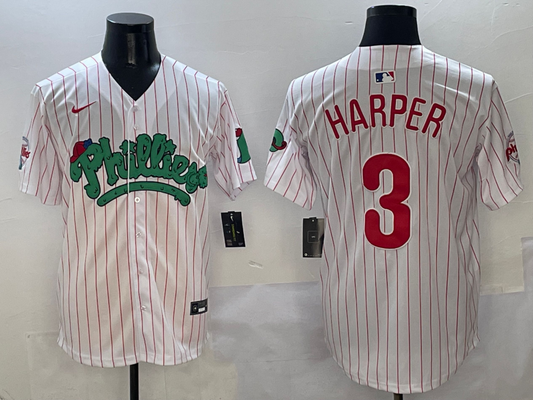 Men's Philadelphia Phillies Bryce Harper #3 White Player Jerseys