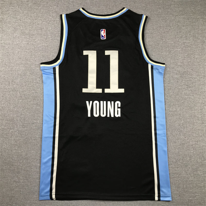 Men's Atlanta Hawks Trae Young #11 Black 2023/24 Swingman Jerseys - City Edition