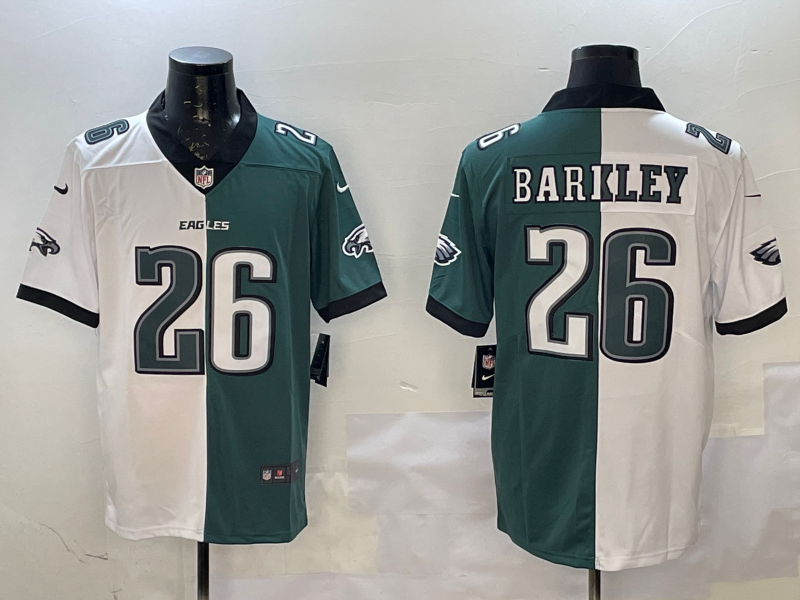 Men's Philadelphia Eagles Saquon Barkley #26 White/Green Game Player Jerseys