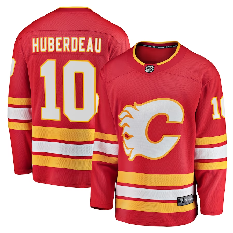 Men's Calgary Flames Jonathan Huberdeau #10 Red Home Breakaway Player Jerseys