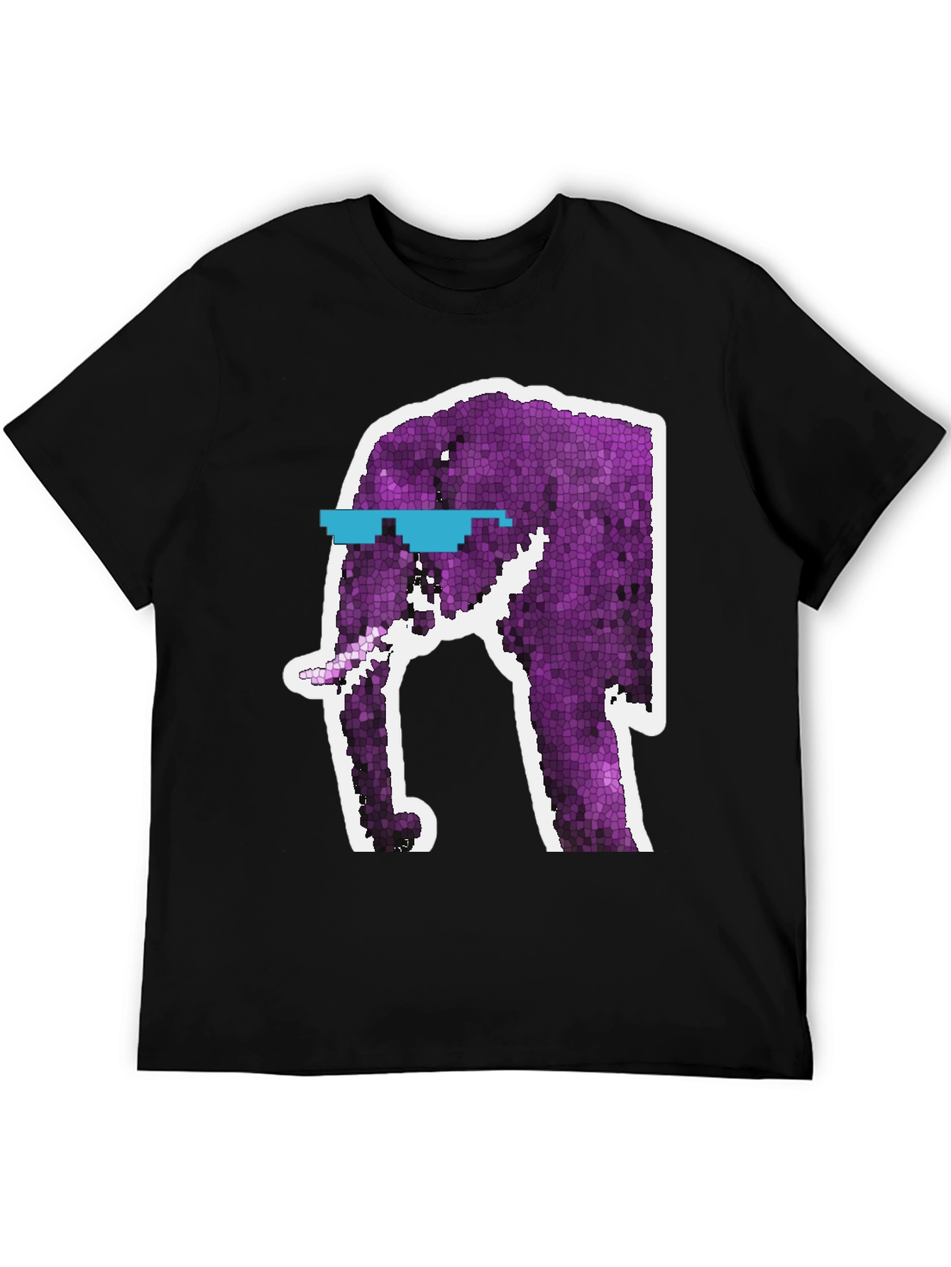 Cool Elephant Graphic Tee - Black Cotton T-Shirt