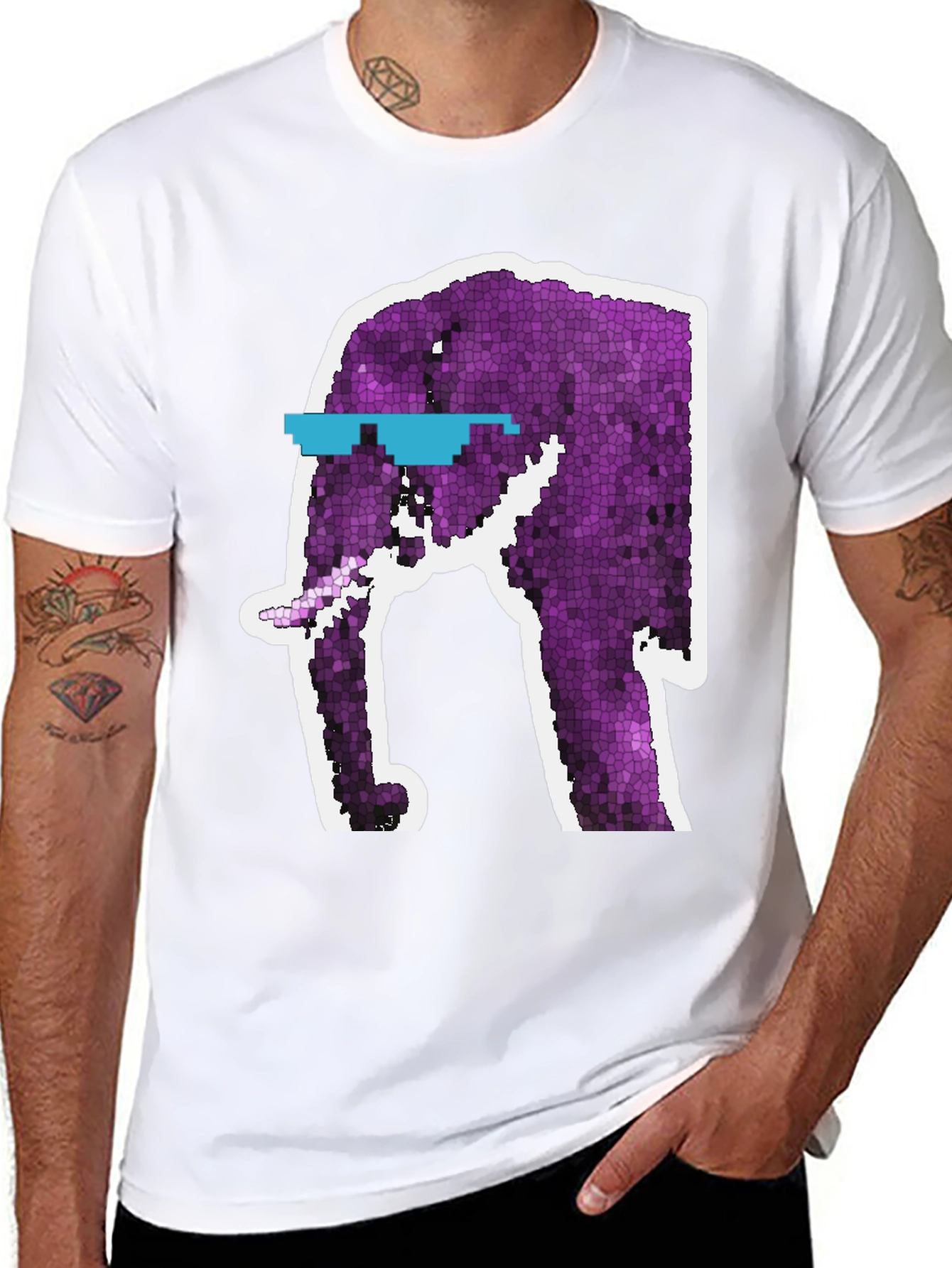 Cool Elephant Graphic Tee - Black Cotton T-Shirt