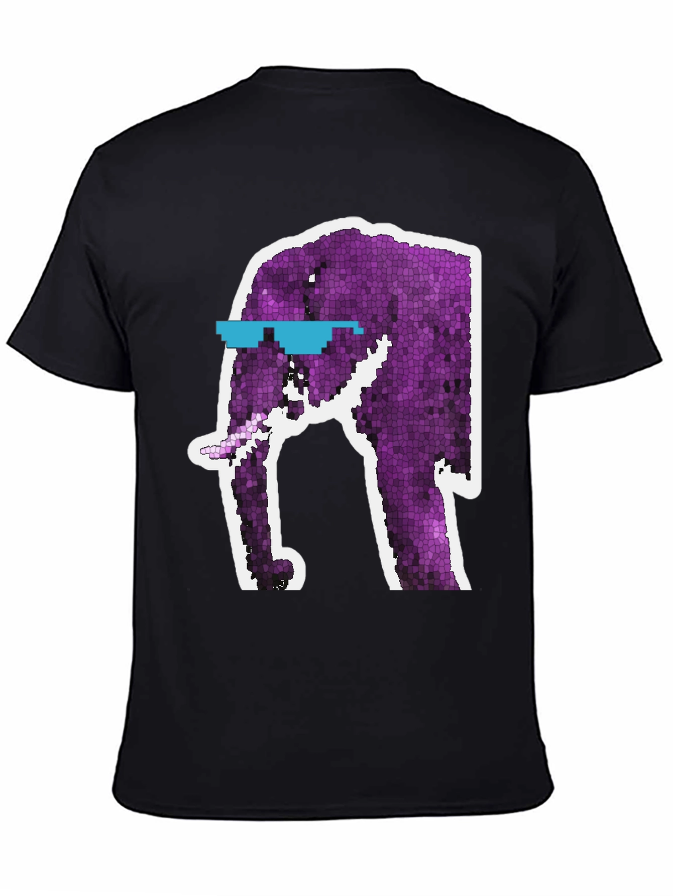 Cool Elephant Graphic Tee - Black Cotton T-Shirt