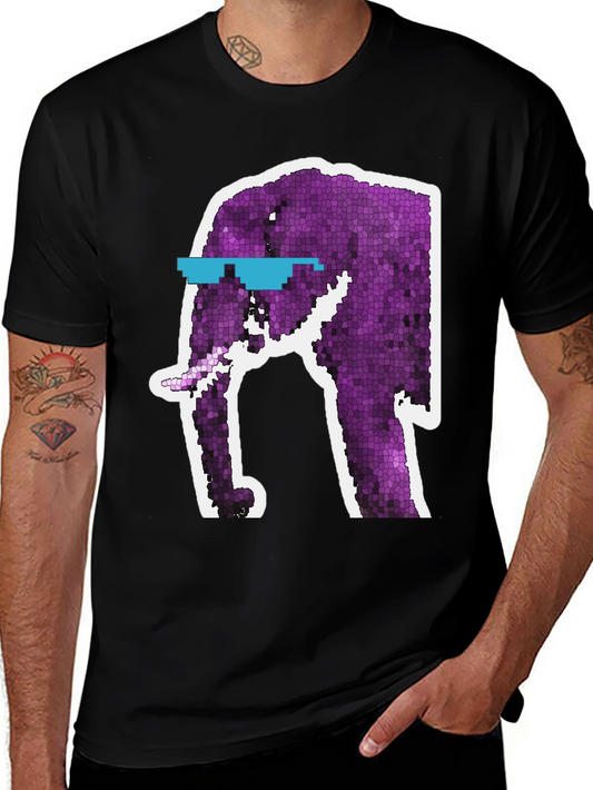 Cool Elephant Graphic Tee - Black Cotton T-Shirt