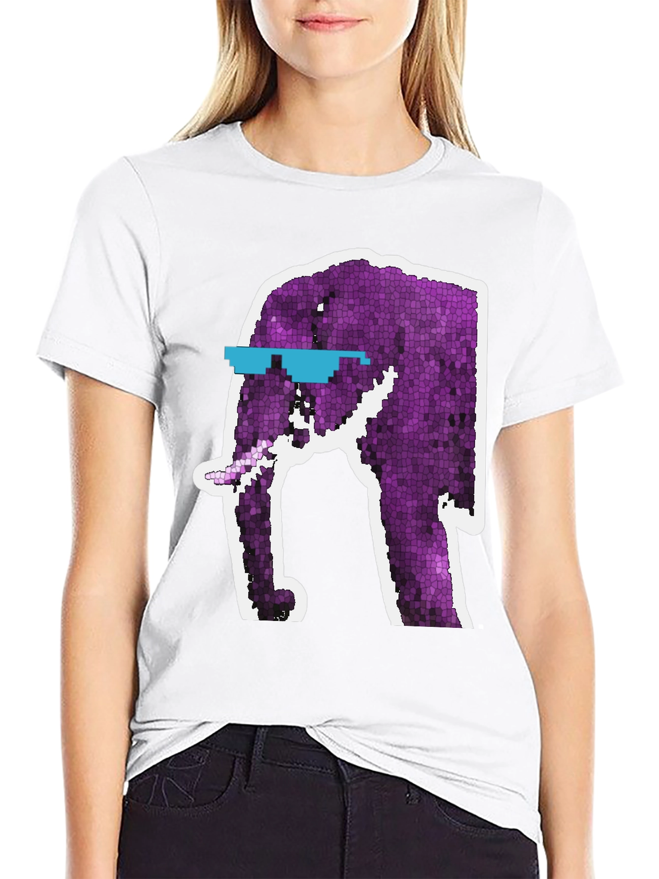 Cool Elephant Graphic Tee - Black Cotton T-Shirt