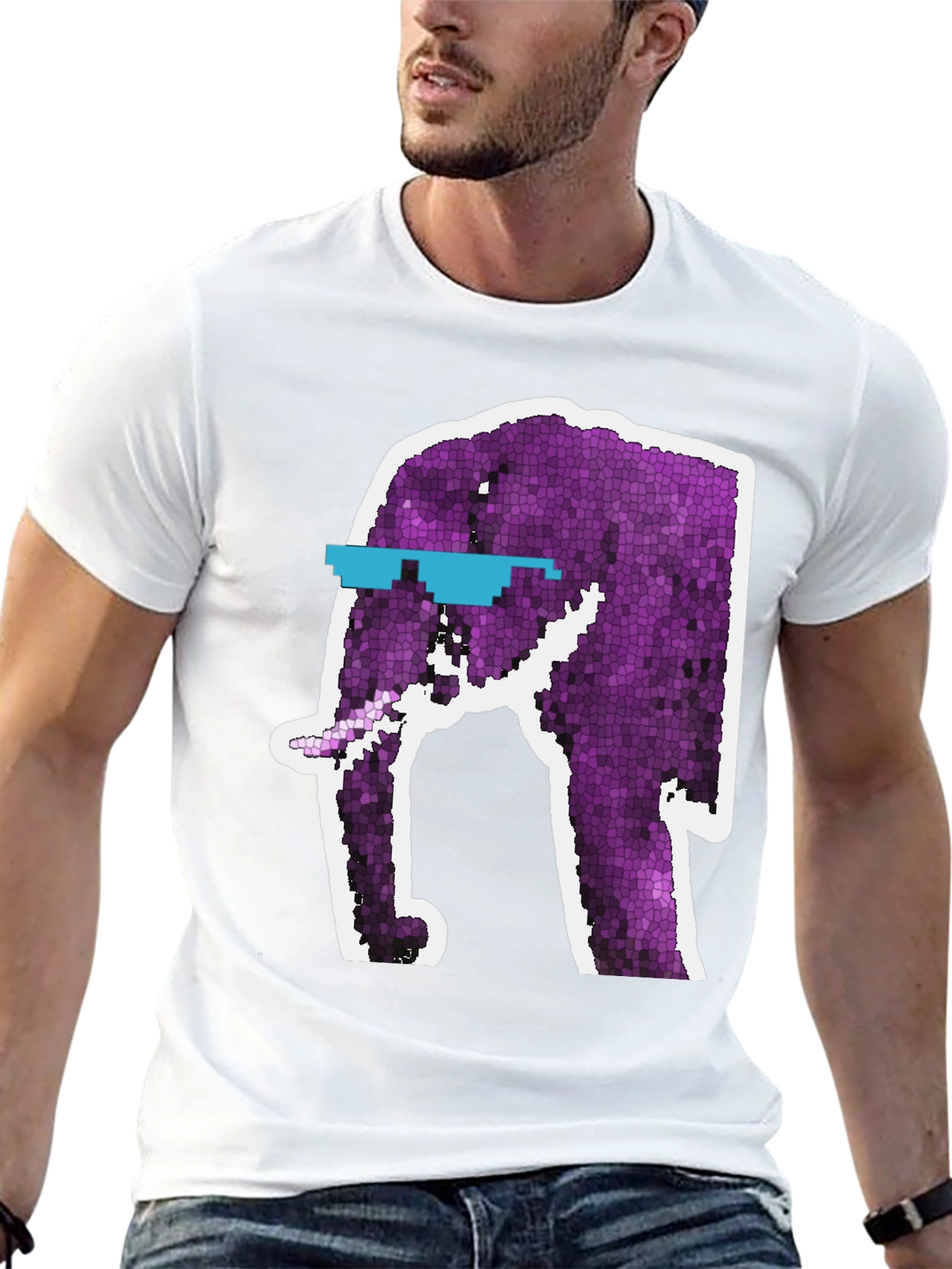 Cool Elephant Graphic Tee - Black Cotton T-Shirt