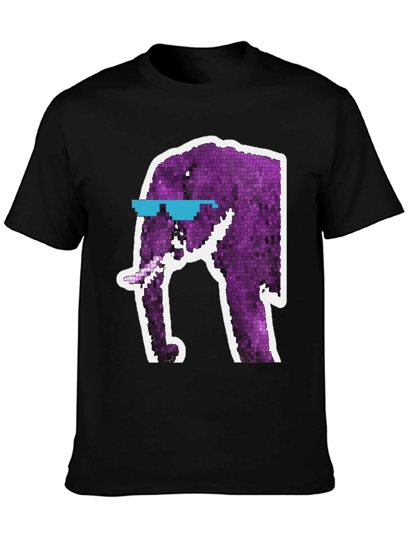 Cool Elephant Graphic Tee - Black Cotton T-Shirt