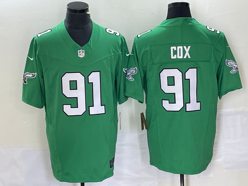 Men's Philadelphia Eagles Fletcher Cox #91 Kelly Green Game Jerseys